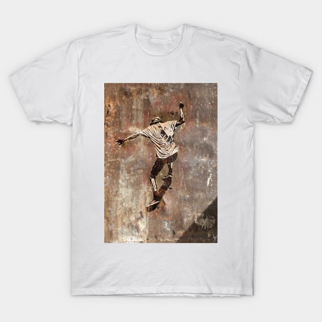 Graffiti Lane Skateboarder T-Shirt by AKdesign